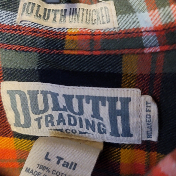 Duluth Trading Mens Free Swingin Plaid Flannel Relaxed Fit -Large Tall - Picture 3 of 3